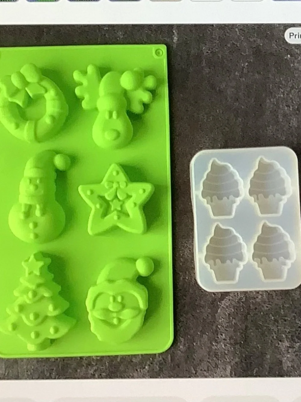 Christmas Silicone Mold Cake Decoration Fondant  3D Food Grade Tools, 2 pcs.